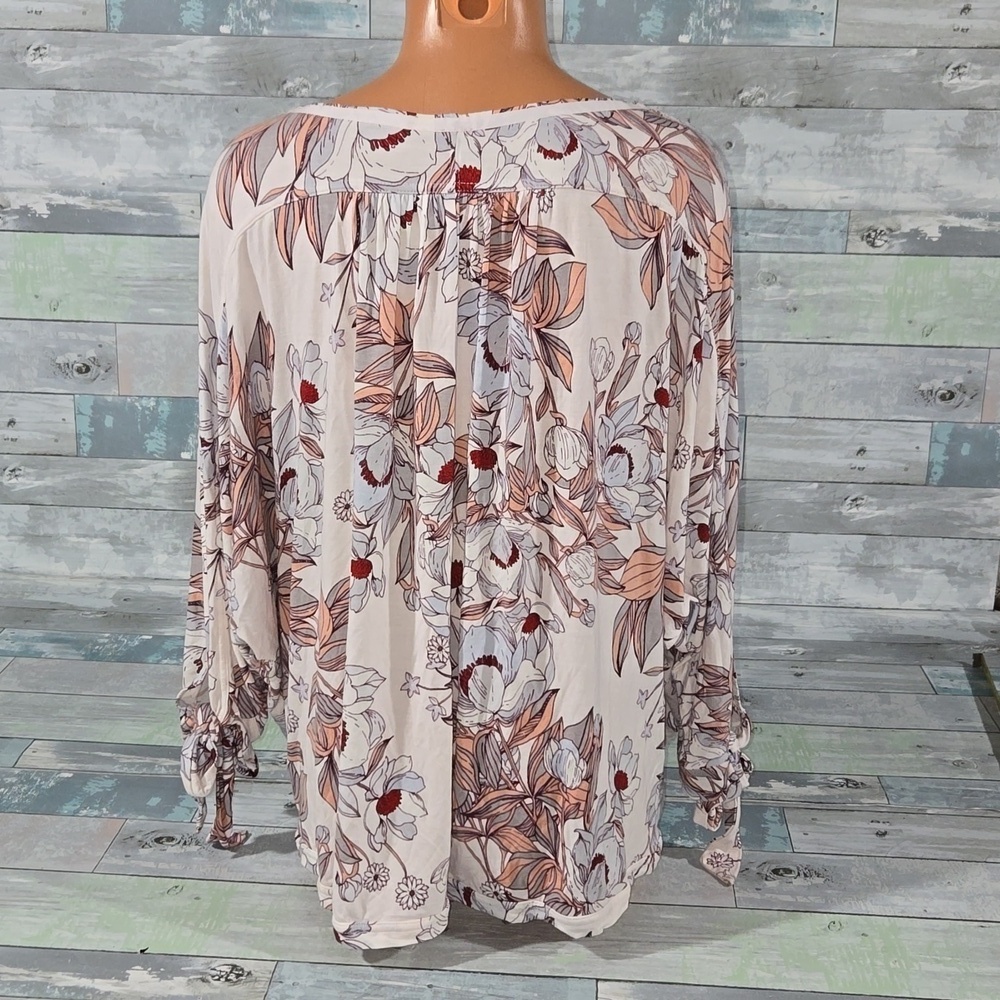 Free People Floral BoHo Blouse/Shirt/Top sz Medium - Picture 4 of 6